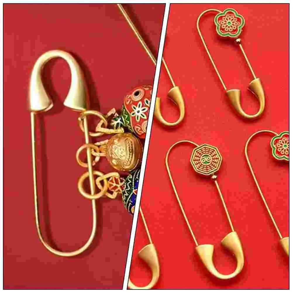 5 Pcs Corsage Gold Pin Office Decor Brooch Findings Metal Small Safety for Clothes