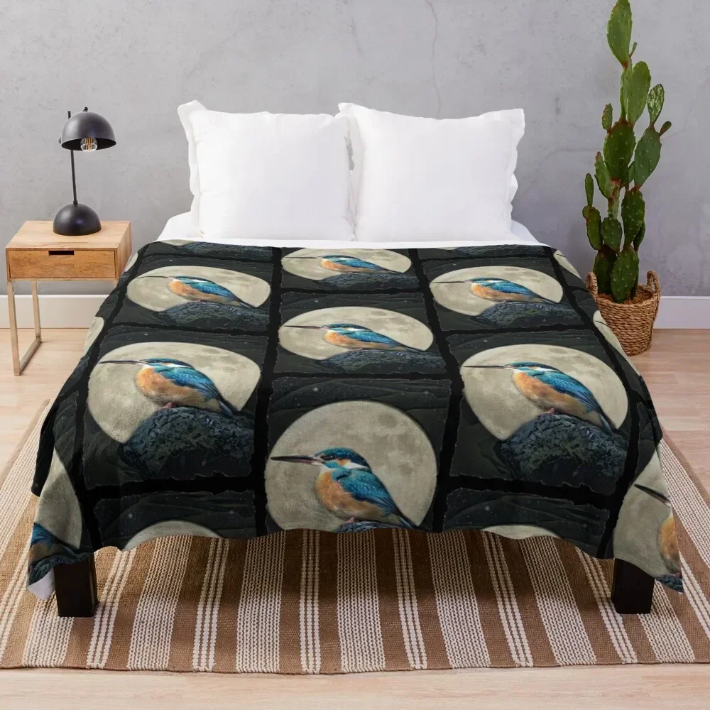 Blue Kingfisher Throw Blanket Luxury blankets ands Quilt Blankets