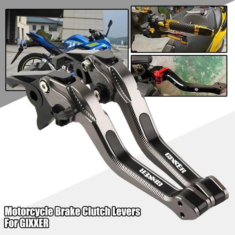 

For GIXXER 250 SF 150 125 SF250 2020-2024 2023 Motorcycle Accessories CNC Aluminum Brake Clutch Levers 3D Short Adjustable Lever