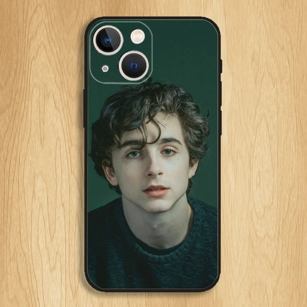 Timothee Chalamet Actor Phone Case For iPhone15,14,13,12,11,Pro,Max,Plus,Mini,X,XS,XR,8,7,6,S,Plus,SE Soft Black Case