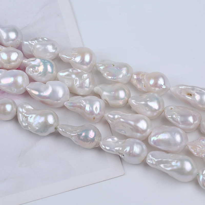 Wholesale 13-16mm White Color Big Size Baroque Shape Freshwater Pearl Loose Strands