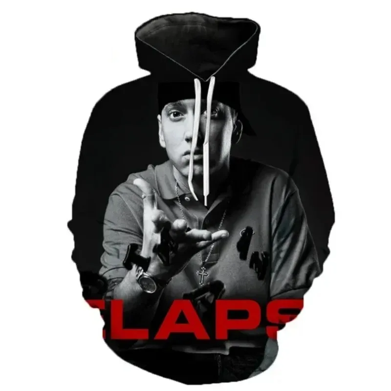 Fashion Rapper Eminem 3D Print Hoodies Men's Hip Hop Hooded Sweatshirts Harajuku Hoody Tracksuits Pullover Top Coat Man Clothing