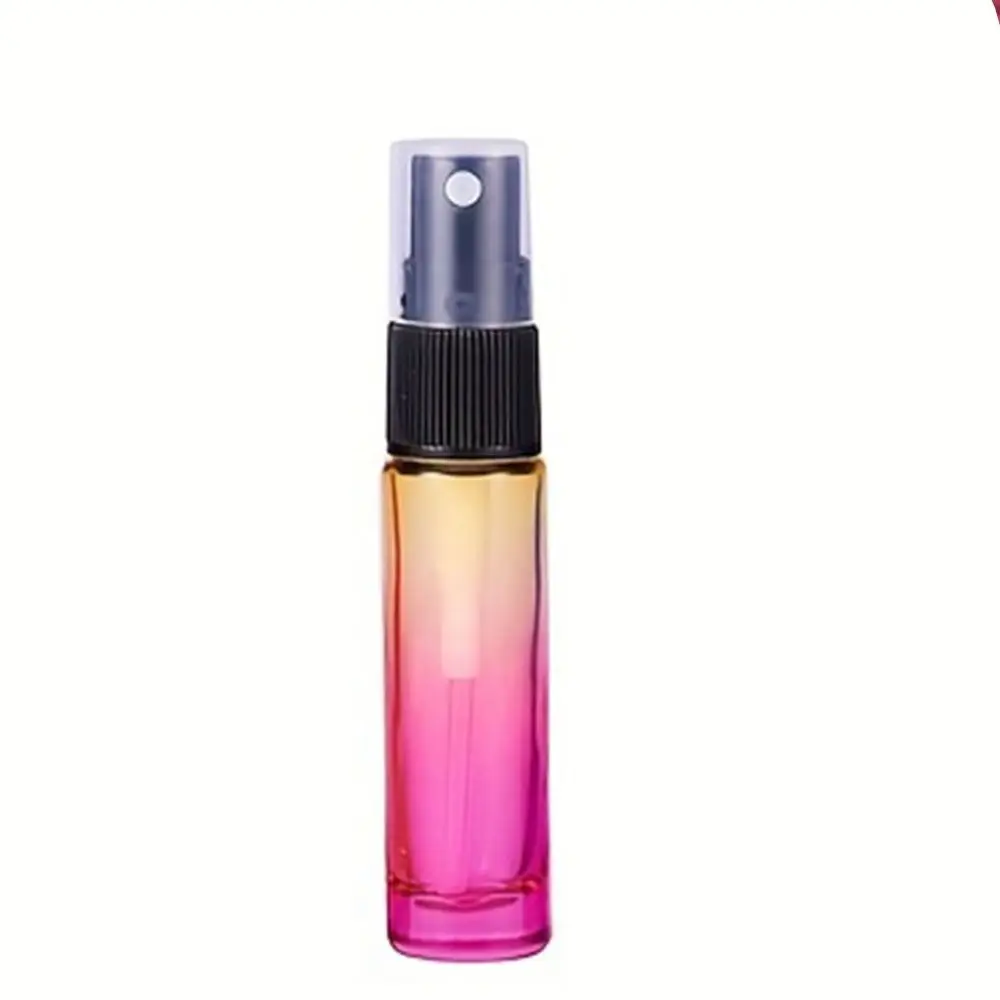 10ml Vacuum Press Empty Perfume Bottle Compact Gradient Rainbow Color Spray Bottle Glass Refillable Essential Oil Diffuser