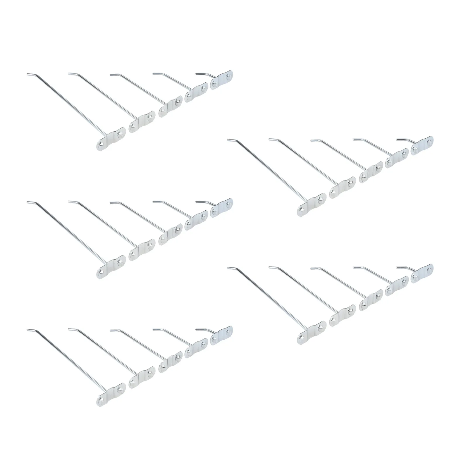 5Pcs Heavy Duty Pegboard Hanging Hooks Wall Mount Tool Hanging Hook Metal Display Rack Bathroom Kitchen Hanger 5/10/15/20/25cm