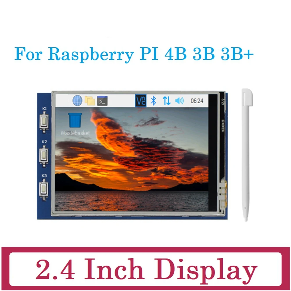 2.8Inch SPI Display for Raspberry Pi 4B/3B/3B+ Touch Screen Capacitive Monitor 320X240 with Touch Pen