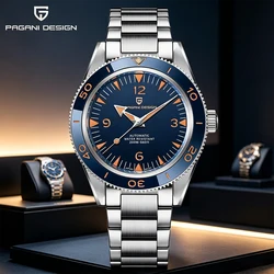 PAGANI DESIGN 41 MM Luxury Men Mechanical Wristwatch 200m Waterproof Sapphire Clock Automatic Stainless Steel Business Watch