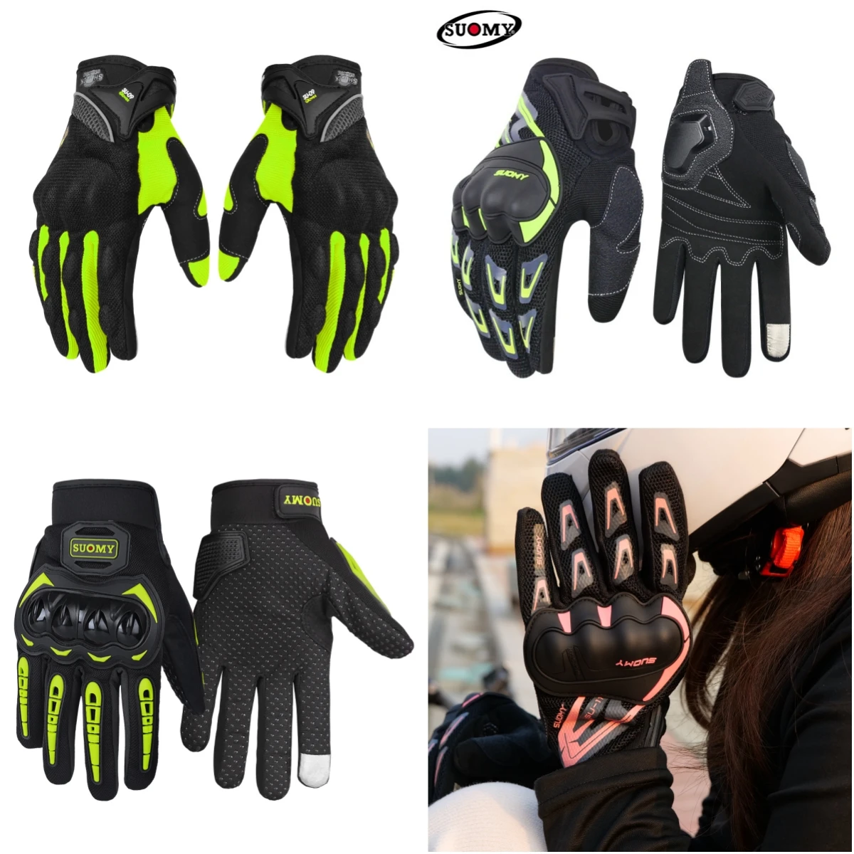 

SUOMY летние мотоциклетные перчатки с полным пальцем, дышащие износостойкие защитные перчатки для мотокросса