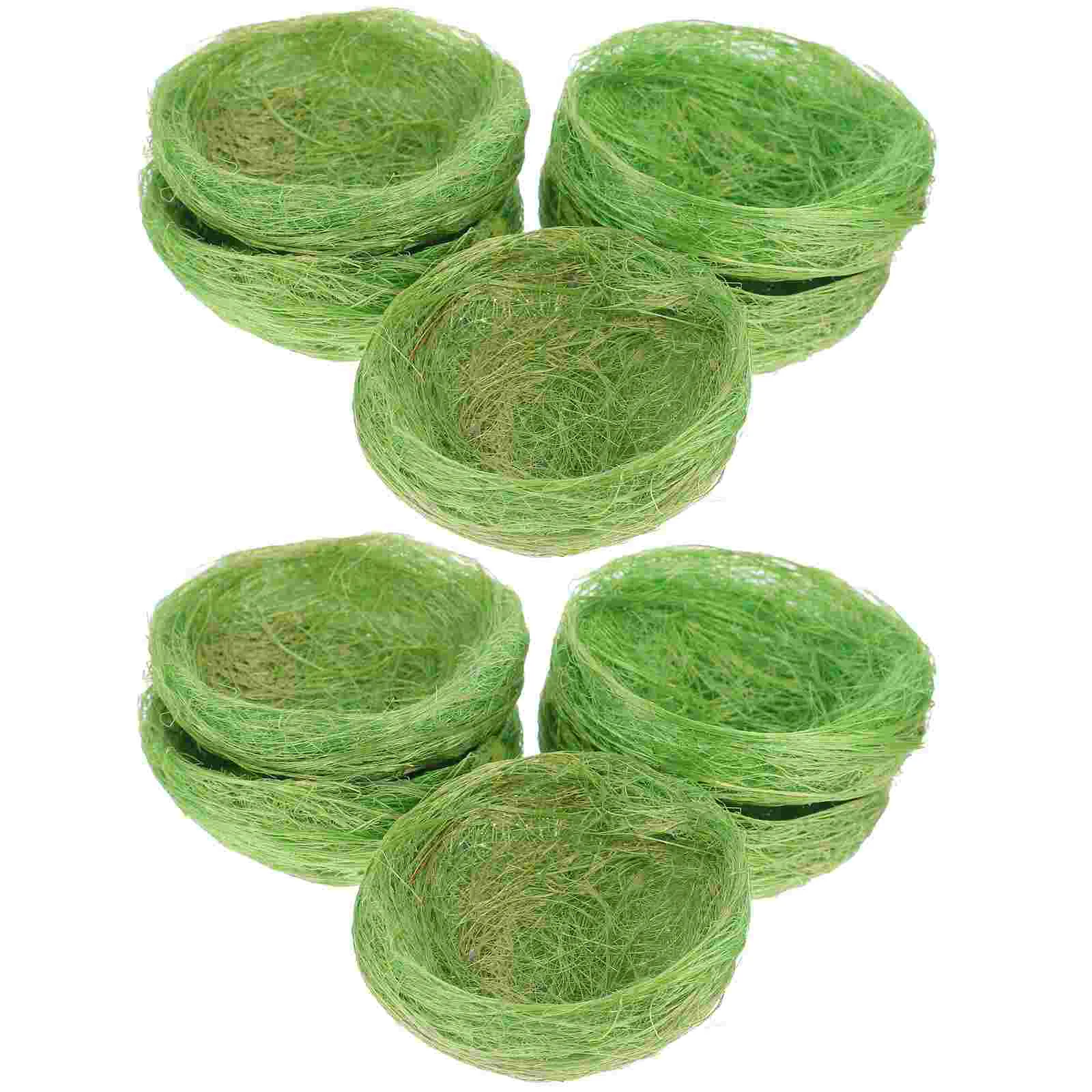 10 Pcs Simulated Bird's Nest Faux Nests for Cages House Ornament Fake Thicken Manual 700X700X330CM Green Breeding Small