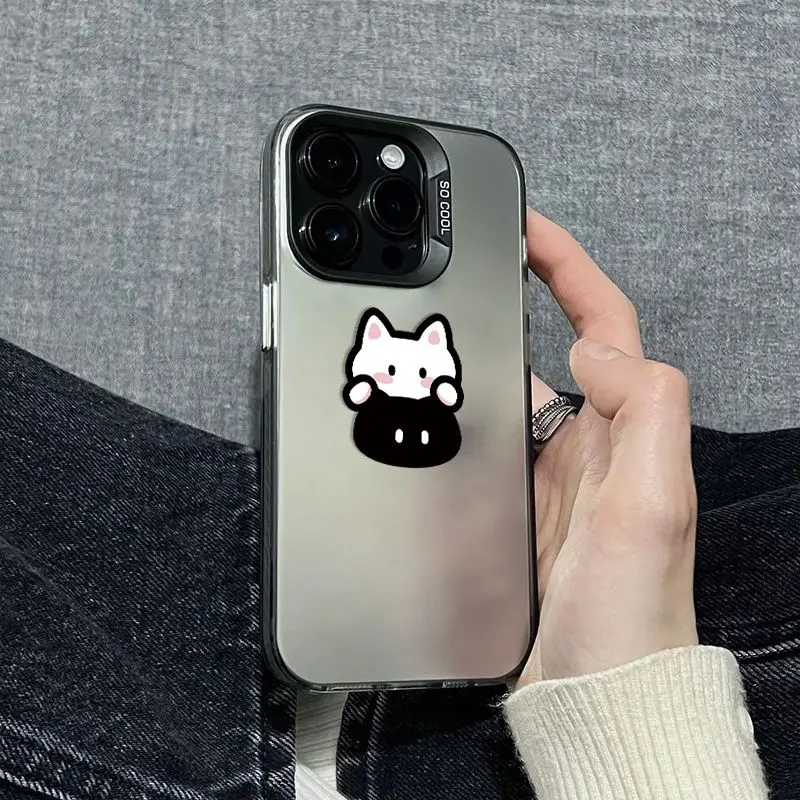 

Cute rabbit head design phone case for iPhone 16 15 14 13 12 11 Pro/ Max/Plus shock-proof rear cover anti-fingerprint