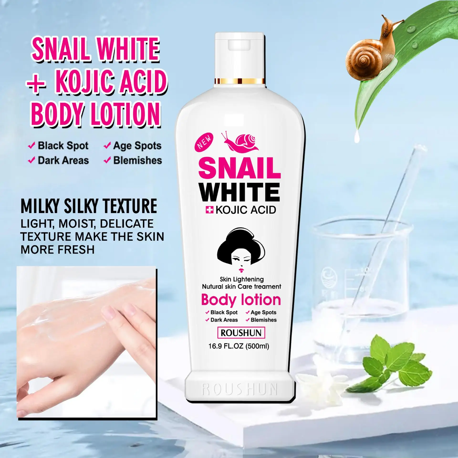 Kojic acid moisturizing body lotion  whitening and anti-aging