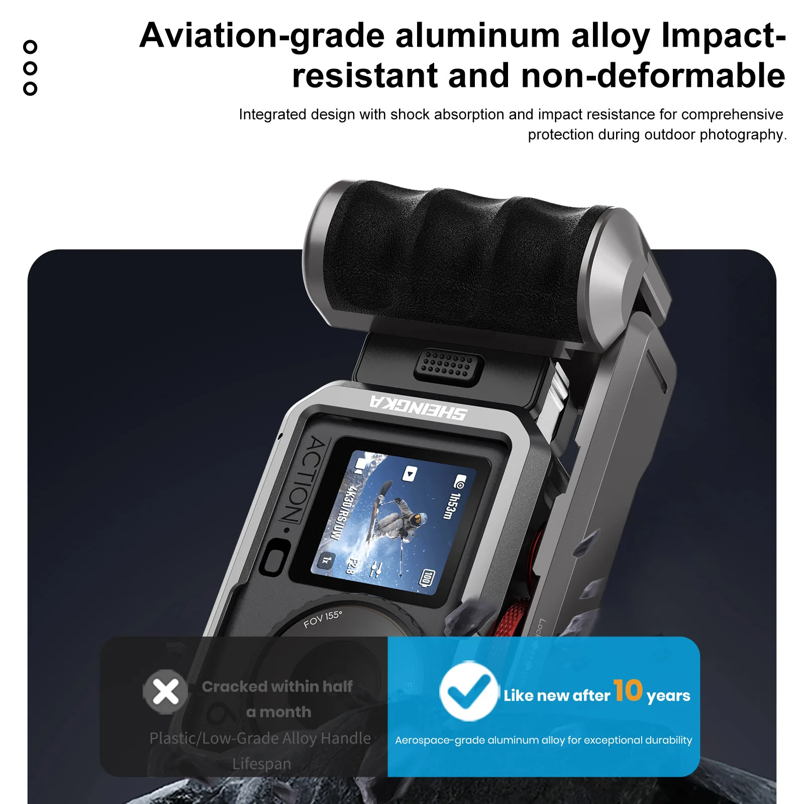 شارع قبضة مدونة فيديو حامل كومبو كاميرا قبضة حامل ل DJI Osmo Action6 المغناطيسي الإفراج السريع قفص أرنب ملحقات الكاميرا