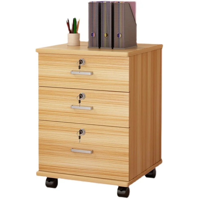 

Under the desk file cabinet installation-free office file cabinet mobile low cabinet with lock drawer wooden storage data cabine