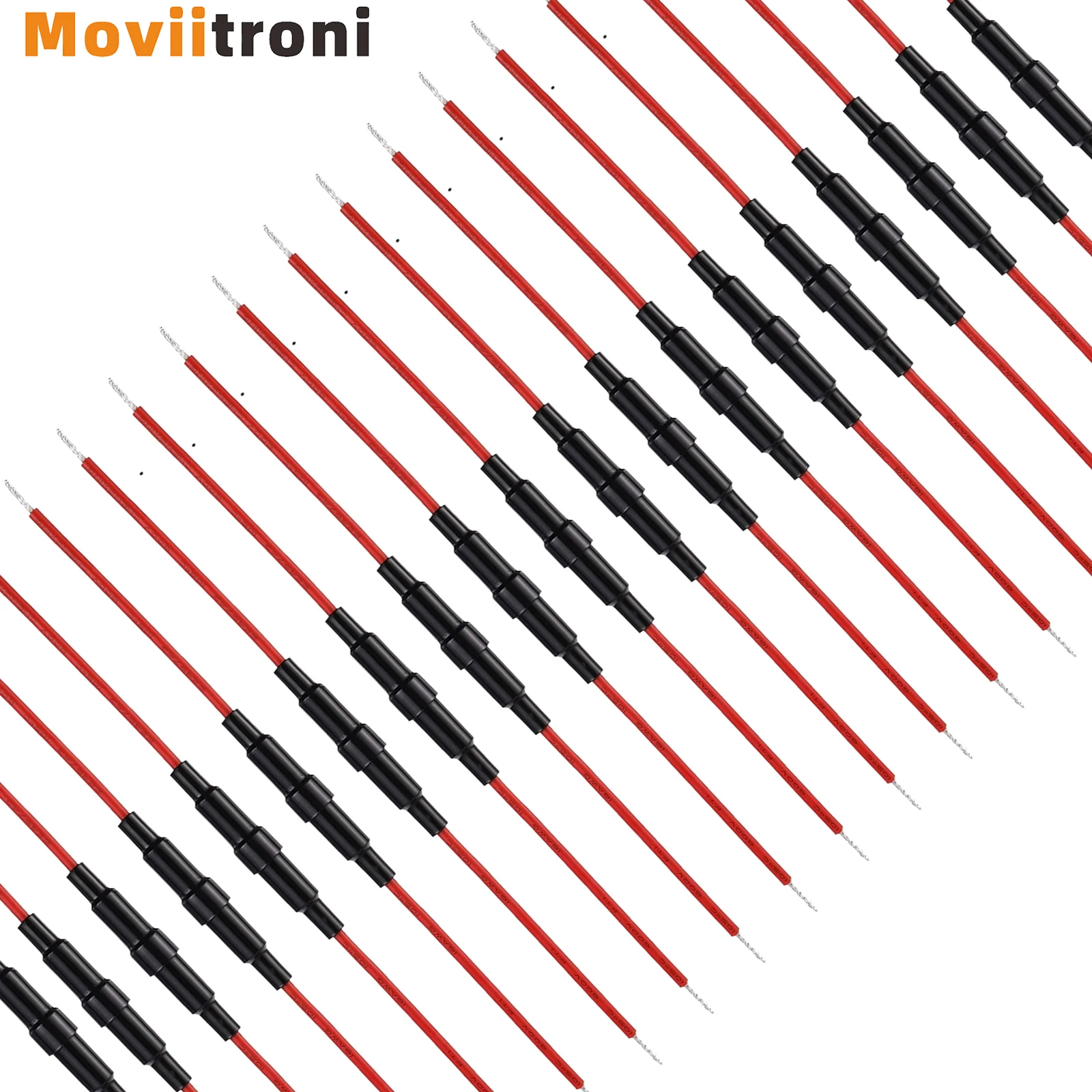 20pcs In Line Fuse Holder Screw Type, AGC Fuse Holders 5x20mm 22AWG Cable