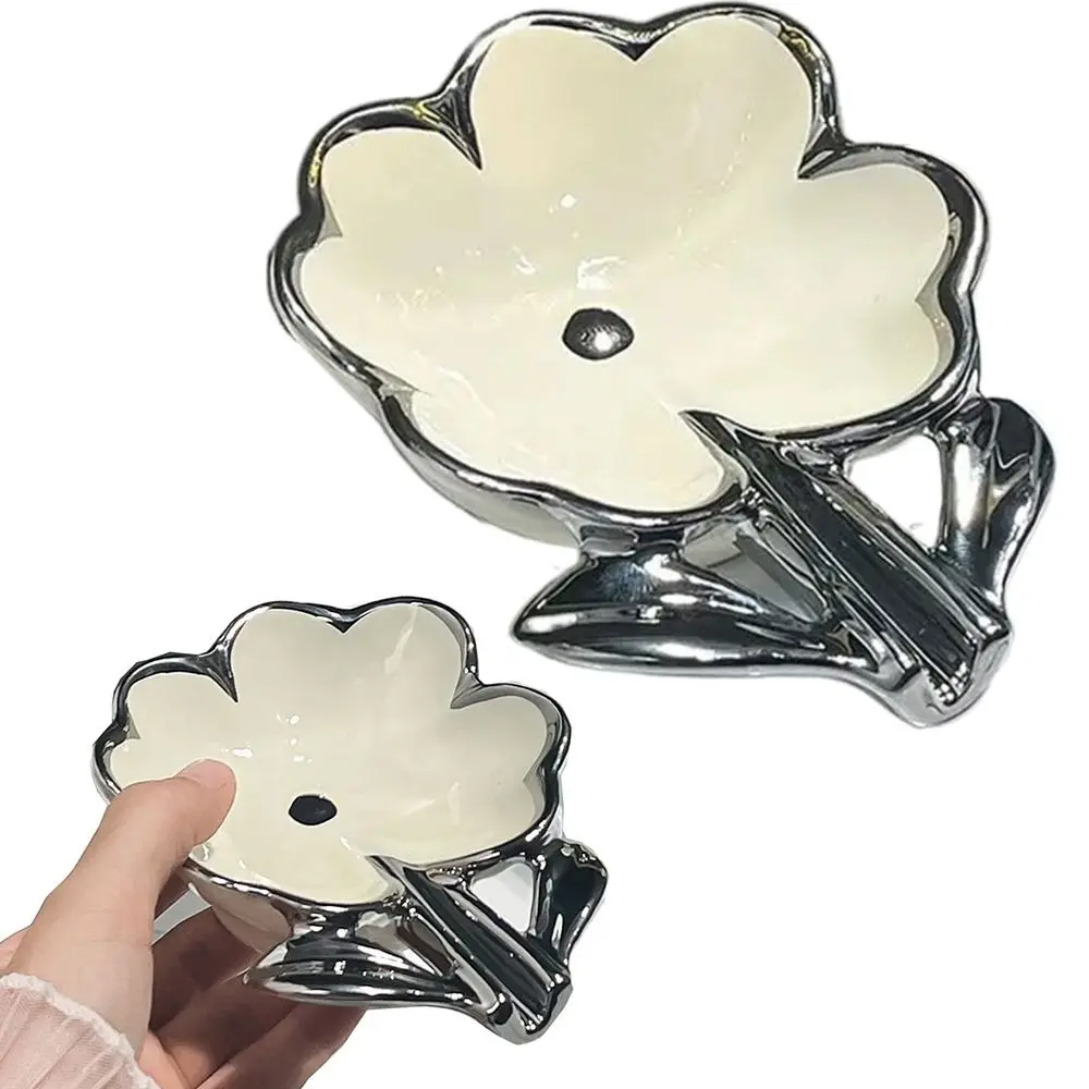 Cute Punch-free Flower Soap Dish Luxury Self Draining Bathroom Soap Holder Waterproof Quickly Dry Soap Saver Tray Kitchen