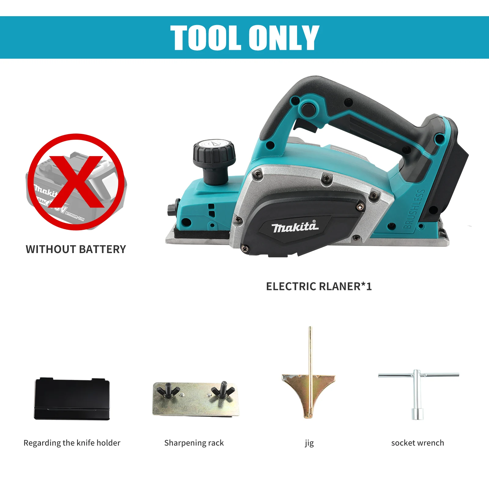 Makita elektrische schaafmachine: 82 mm schaafbreedte, 15000 tpm, 650 W vermogen, 2,5 mm snijdiepte, ergonomische handgreep voor doe-het-zelf houtbewerking & bordmaken