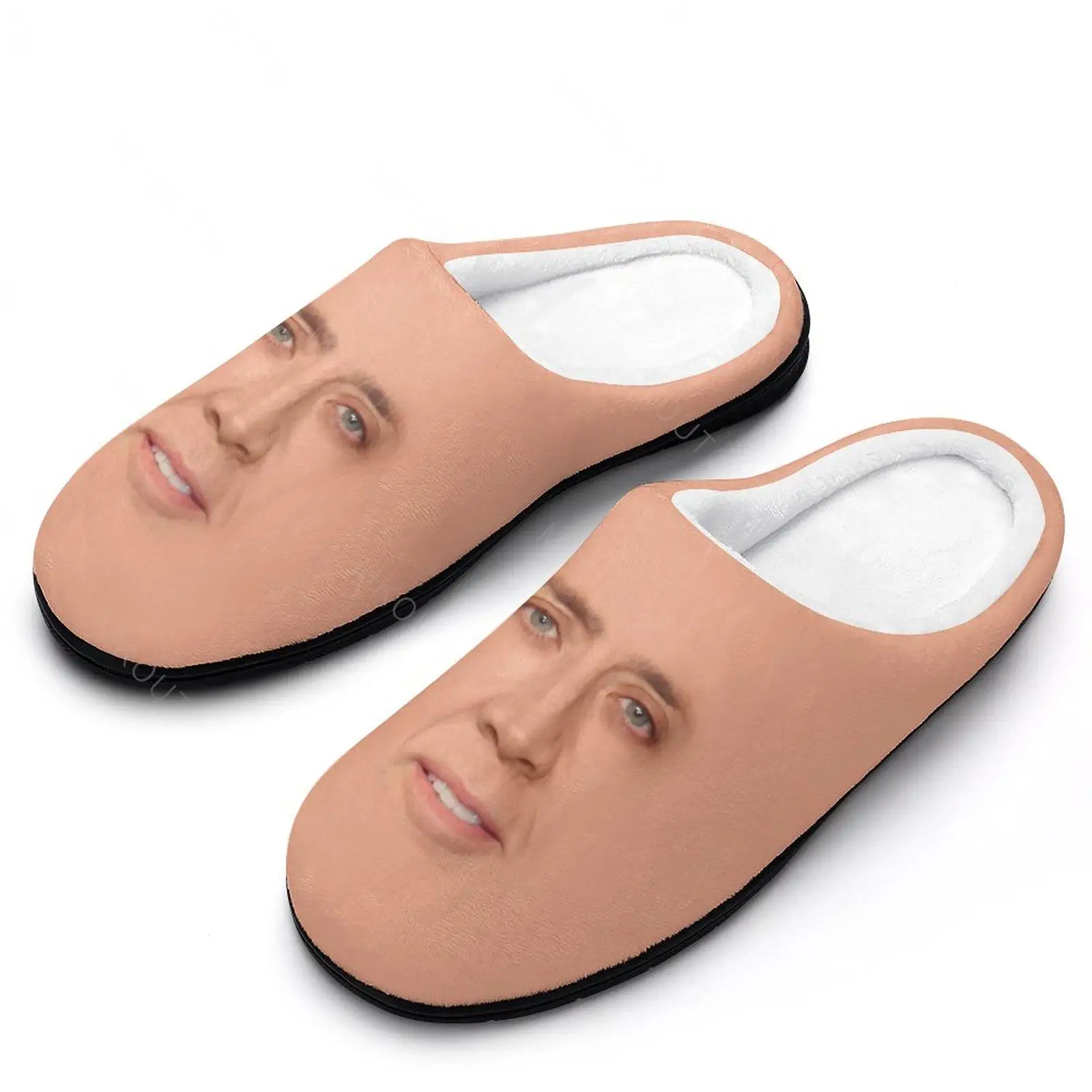 Winter Warm Slippers Nic Nicolas Cage (5) Men Women Cotton Slides Non-Slip Couple Household  Flat Loafer Footwearfoam Shoes