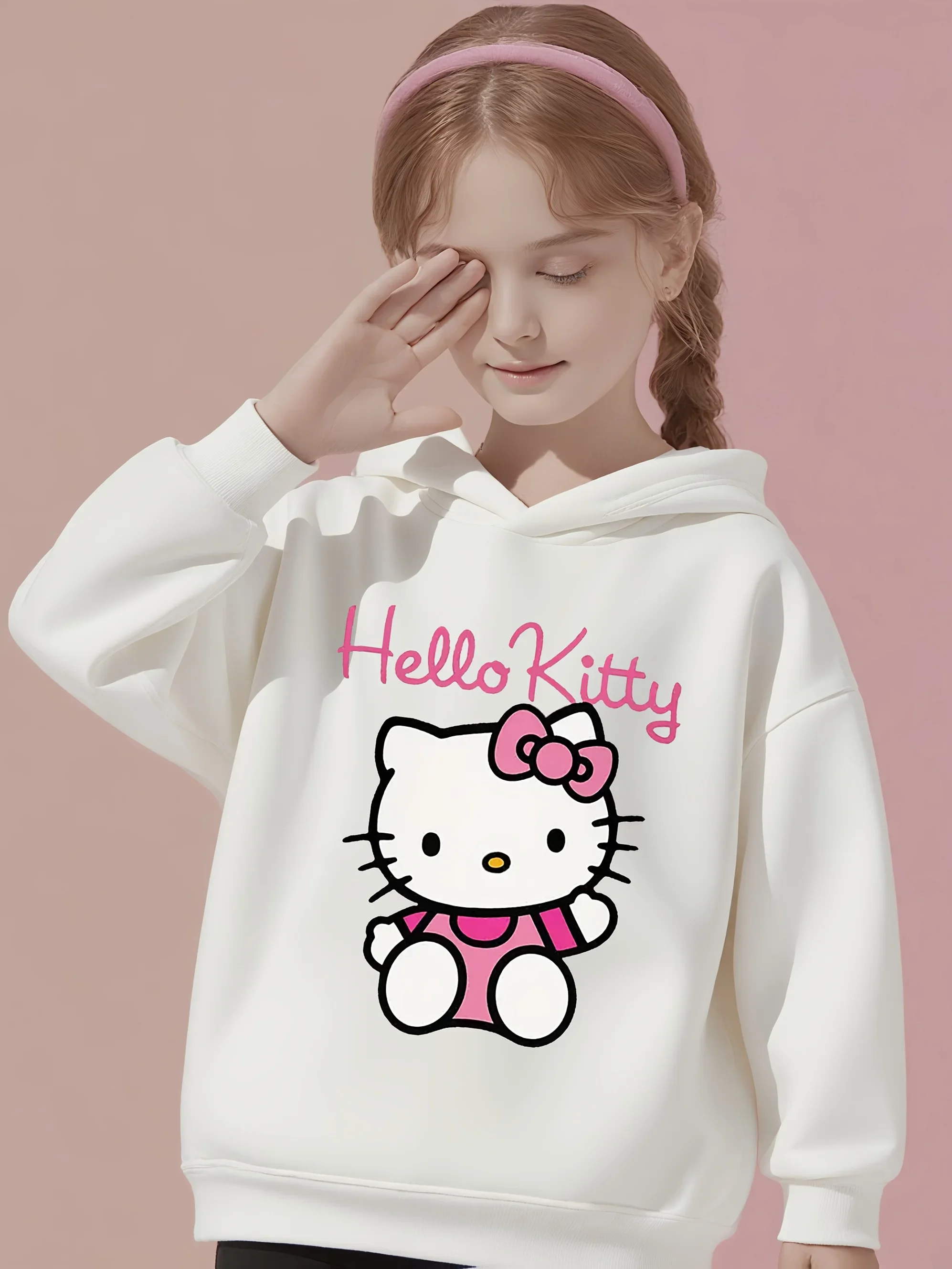 

Hello Kitty Fashion Children's Hoodies Baby Boys Girls Casual Tops Pullovers Youth Sweatshirts