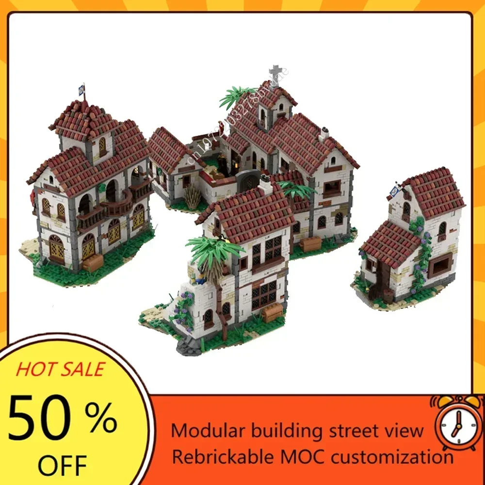 7359PCS Customized Creative MOC Pirate Series Pirates Town Bundle Education Assembly Puzzle Technology DIY Xmas Adults Toys Gift