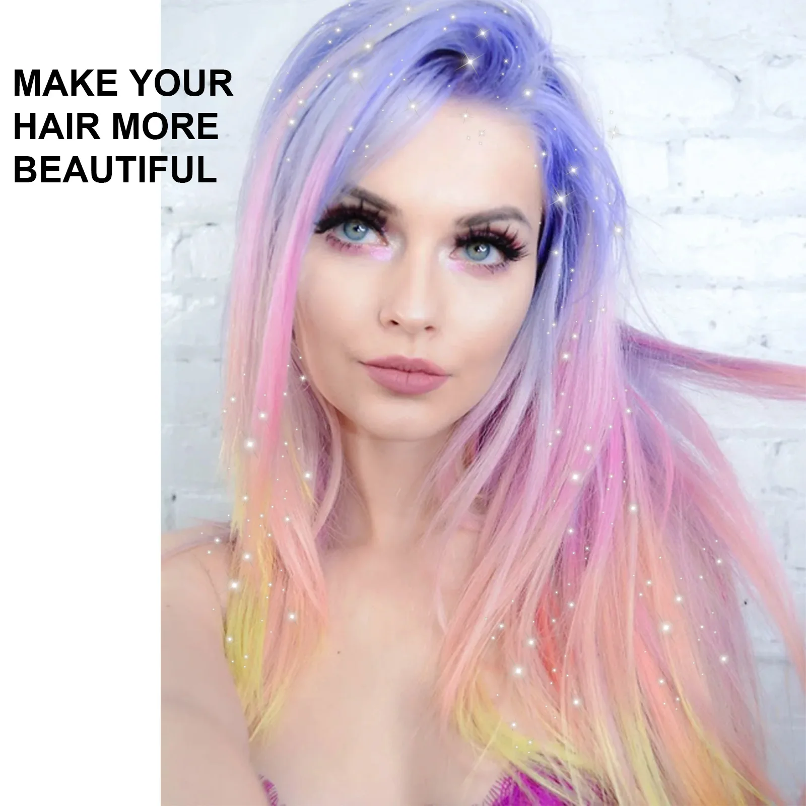 EELHOE Hair Flash Spray, Disposable Party Glitter Hair Spray, Colored Hair, Quick and Easy To Color Hairs Festive Makeup 30ml