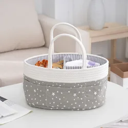 Travel Portable Mommy Bag Cotton Rope Diaper Bag Feeding Bottle Storage Handbag Multifunctional Baby Products Organizer Basket