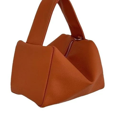New Lychee Pattern Orange Hand-held Tofu Bag Versatile Square Chain Bag Tide Diagonal Straddle Pouch