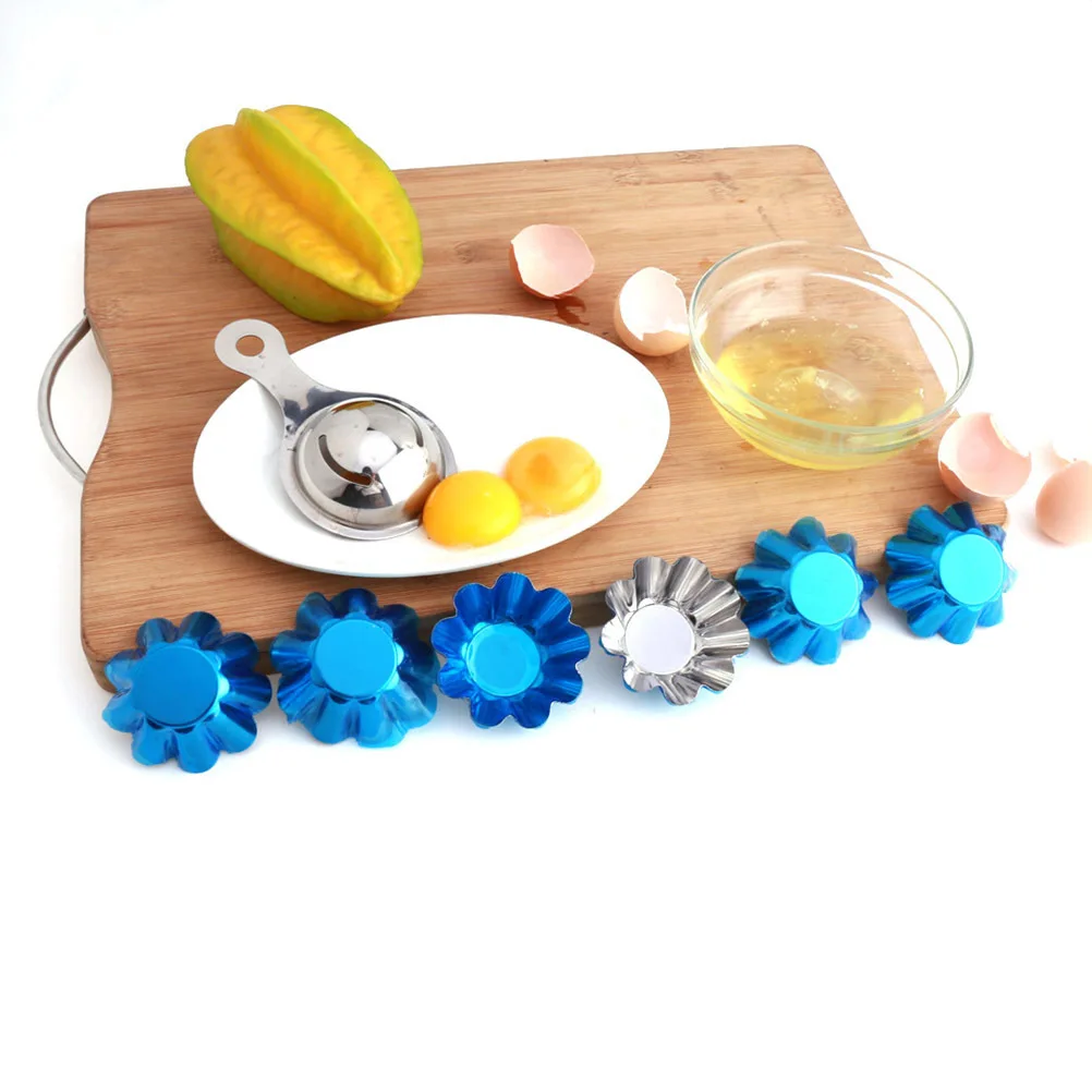 

6Pcs Chrysanthemum Egg Tart Molds Stainless Steel Non-Stick Tartlet Baking Cups for Mini Pastries Fruit Tarts Cupcakes Pie Mold