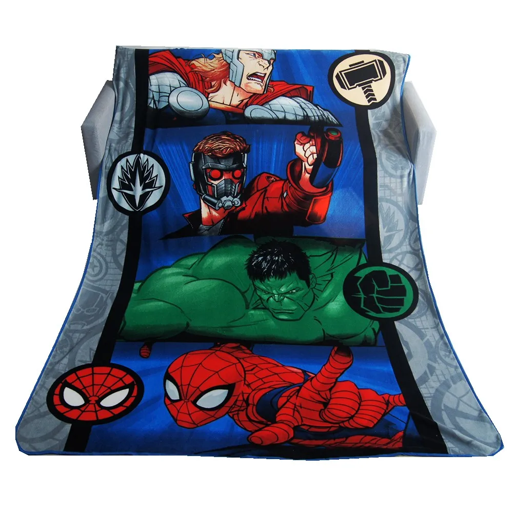 

Одеяло с изображением Человека-паука, Мстители, Капитан Америка, для мальчиков, 157x229 см, фланелевое покрывало для детской спальни, декор для сна, одеяла