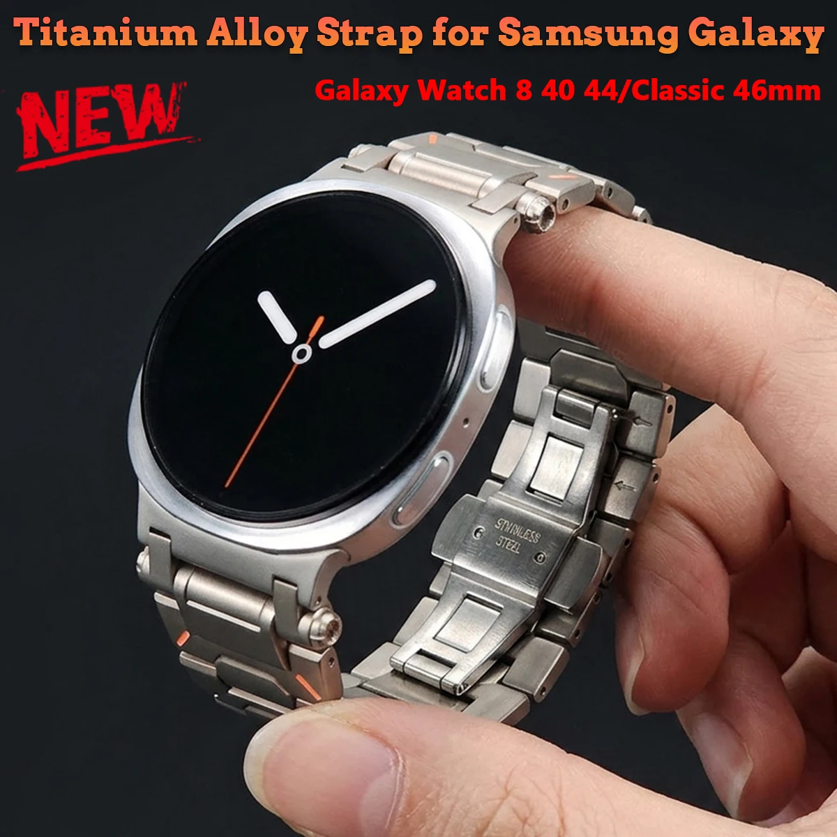 Pulseira de Liga de Titânio para Samsung Galaxy Watch 8 40 44/Classic 46mm, Pulseira de Metal Luxuosa para Galaxy Watch 8 40MM