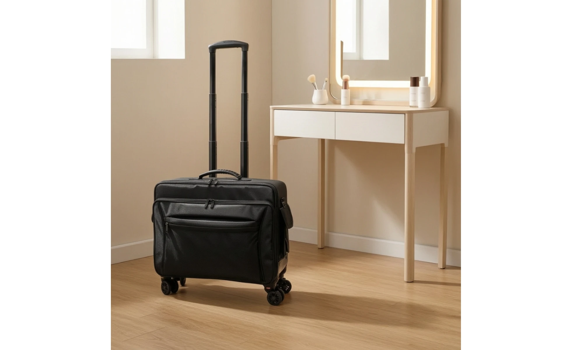 Rolling Makeup Case Hard-Sided Makeup Case with Wheels Cosmetic Trolley with Wheels Retractable Sturdy for Beauticians Rolling Makeup Case Hard-Sided Makeup Case with Wheels Cosmetic Trolley with Wheels Retractable Sturdy for Beauticians