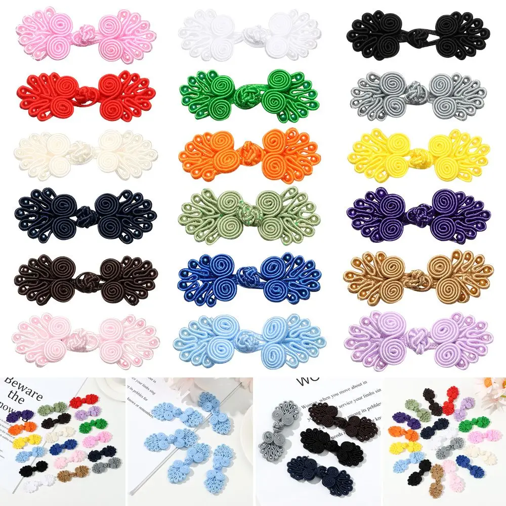 5 Pairs Handmade Chinese Knot Button Frog Closure Ribbon Fastener Cheongsam Costume Tang Suit DIY Sewing Craft Accessories