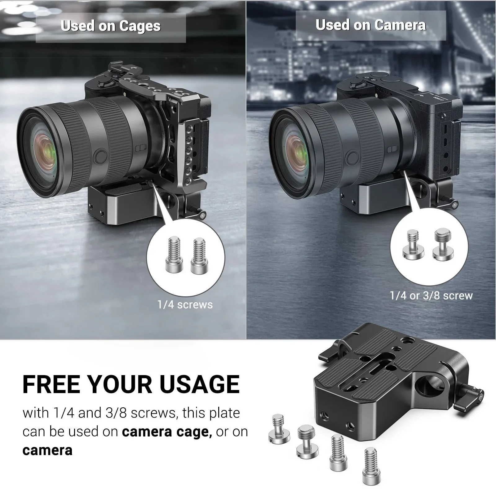 الأصلي SmallRig 1674 العالمي Dslr كاميرا قاعدة لوحة مع 15 مللي متر قضيب السكك الحديدية المشبك لسوني A6500/A6600 لسوني قفص كاميرا