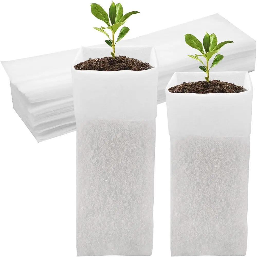 60Pcs Nursery Grow Bags, Biodegradable Non-Woven Fabric Plant Bags, Seedlings Growing Pots or Vegetable Flowers Tree Planting (1