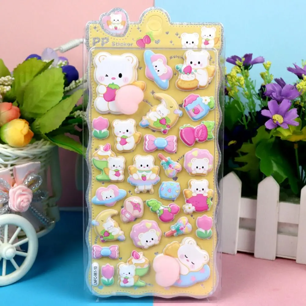 لطيف أرنب 3D منتفخ ملصق كابيبارا الكولاج صنع الكرتون ملصق DIY ديكور الإغاثة ملصق مجلة DIY #1