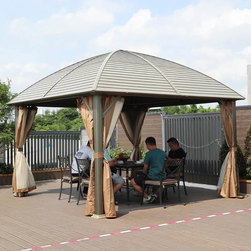 New Arrival High Quality Durable Waterproof Outdoor Pavilion Double Roof Metal Frame Patio Elegant Hardtop Gazebo Tent