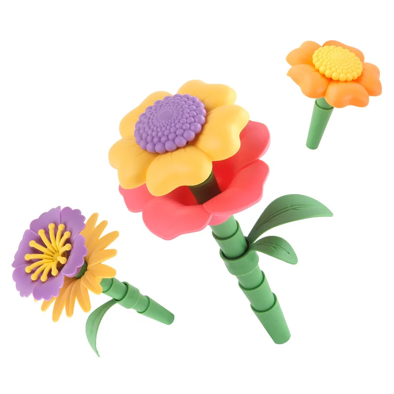 Set da costruzione per giardino di fiori Ragazza Fai da te Blocchi impilabili per fiori Bouquet per bambini Sviluppo di mattoni per bambini Set di regali per bambini 4 5 6 anni