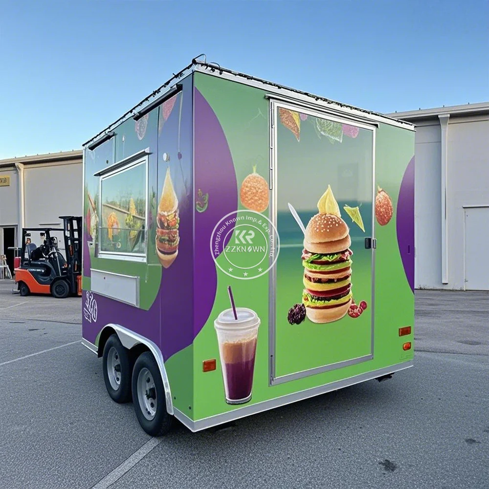 

Fully Catering Equipped Food Truck Hot Dog Food Cart USA Customized Food Trailer With Full Restaurant Kitchen Equipment