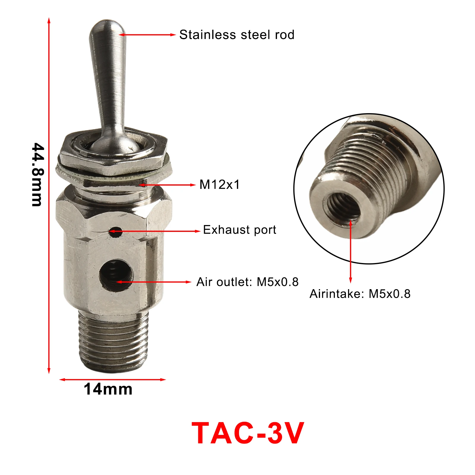 

Pneumatic Control Systems M5 Thread For Air Intake 2 Position 3 Way Valve Air Compressor Reversing Valve With Connector