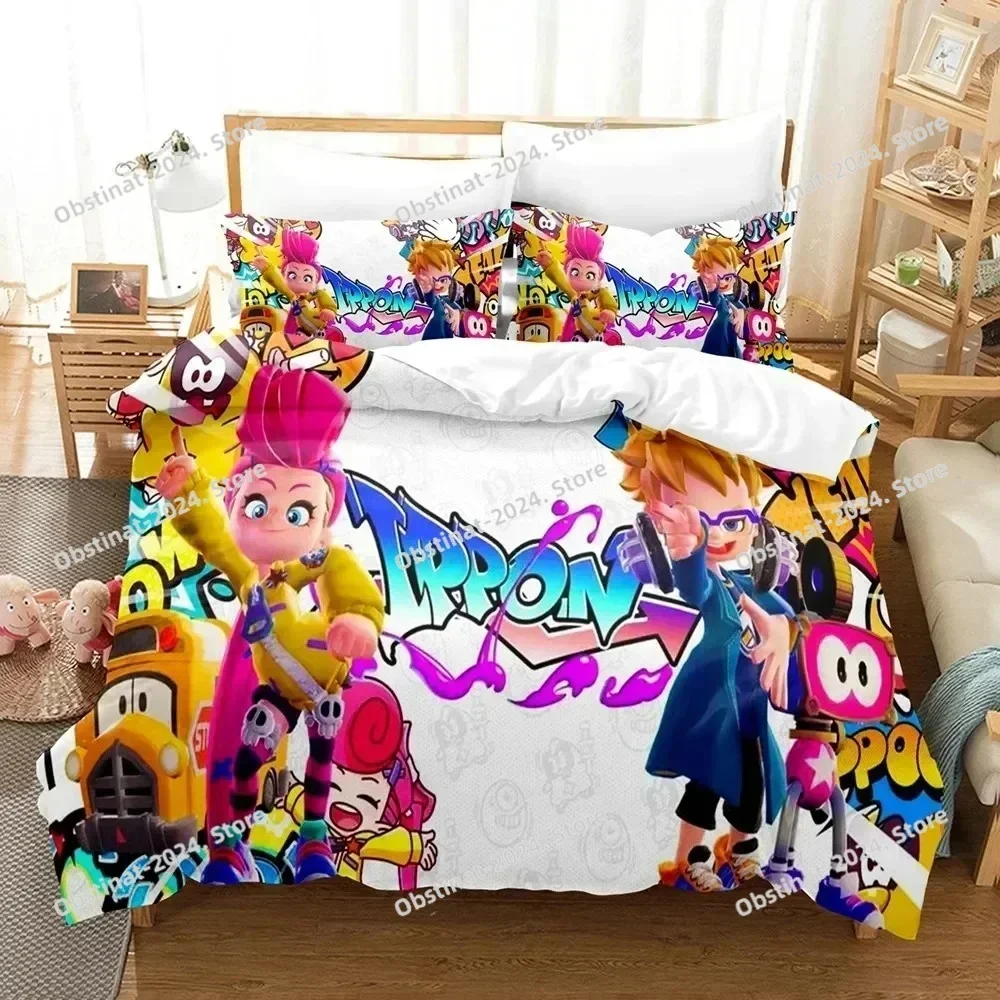 3D Ninjala Cartoon Game Bedding Set Print single Comforter Quilt Bed Cover Duvet Cover Pillow Case 3 Pieces Sets Kids Adult Size