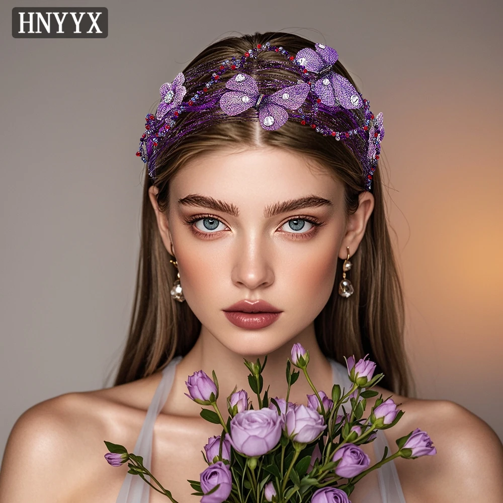 

YouLaPan Elegant Bridal Wedding Butterfly Headband Handmade Exquisite Ladies Banquet Dancing Party Hair Accessories YXA203