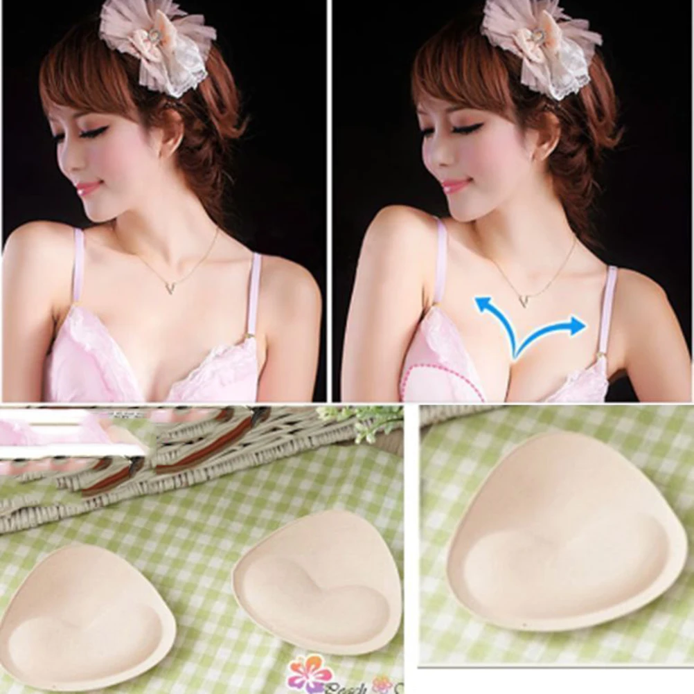 1 Pair Bikini Insert Chest Pad Women Summer Inserts Sponge Foam Bra Pads Chest Cup Breast Bra new arrival