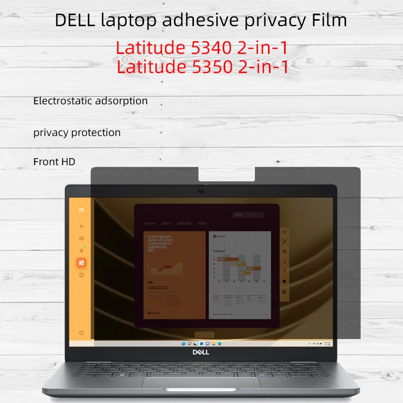 

Подходит для 13,3-дюймового ноутбука DELL Latitude 5340 5350. 2 в 1. Клейкая антипип-пленка конфиденциальная пленка антипип.