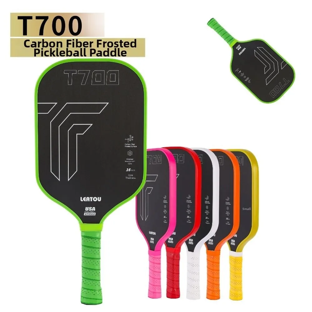 

16mm Thickness T700 Pickleball Paddle Matte Surface Lightweight Peak Carbon Fiber Rackets Shock-absorbing Anti-slip