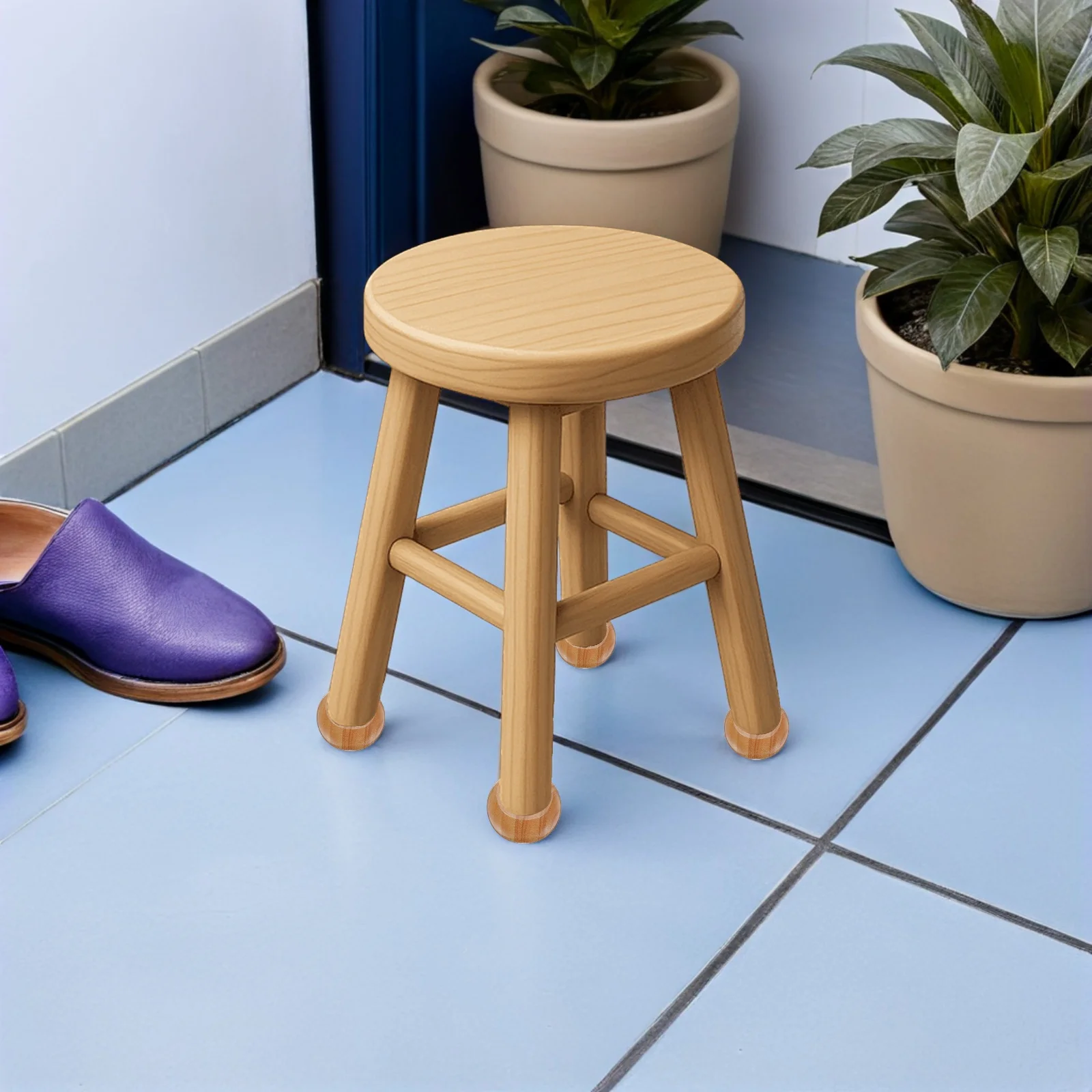 

4pcs Round Wood Furniture Legs 5Cm Unfinished Replacement Bun Feet For Sofa Table Chair Cabinet Diy Projects Wood Legs Furniture