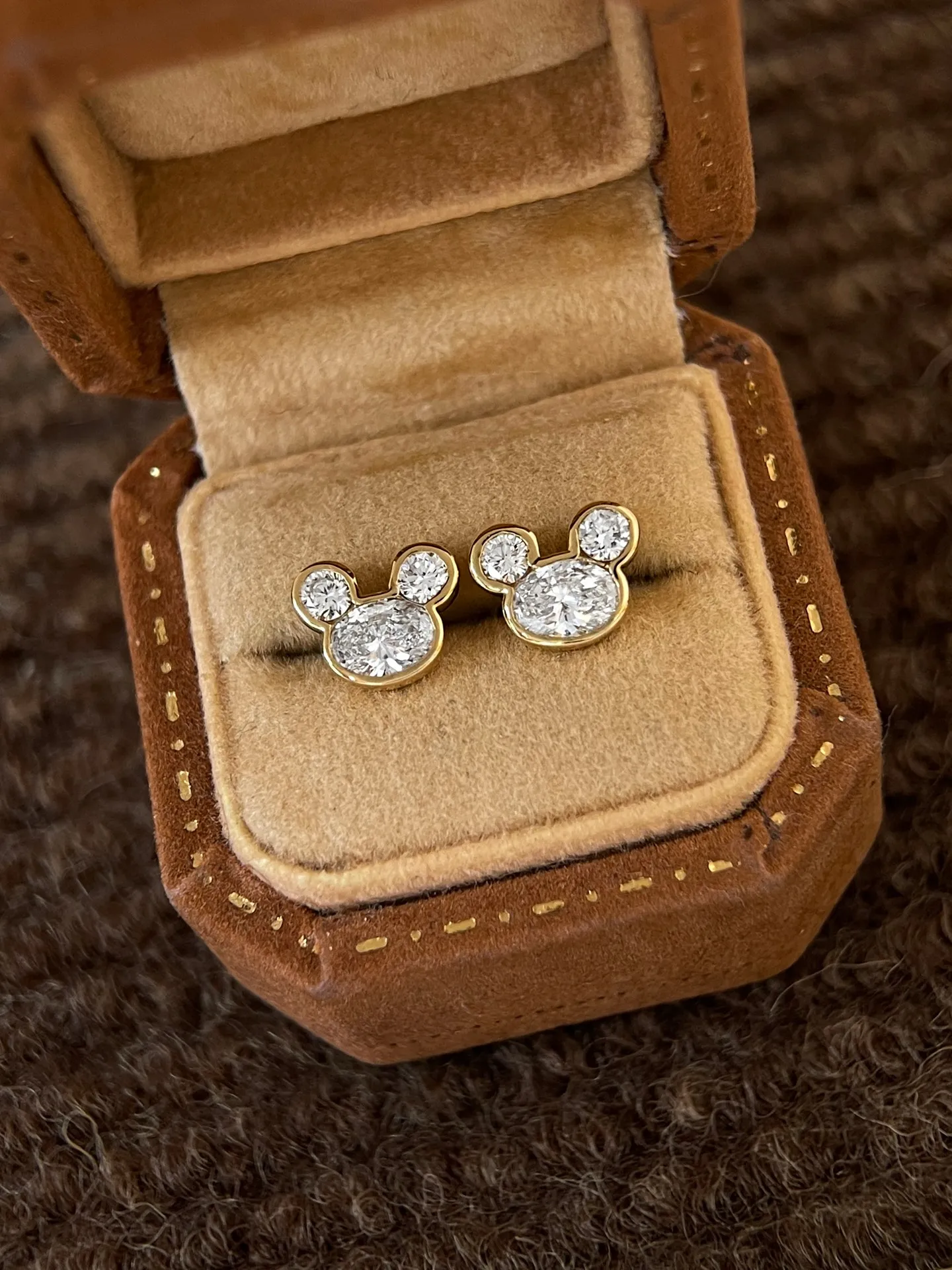 Lab Diamond 18k Pure Gold Stud Earrings Oval Round Cut 0.8ctw DEF VS HPHT Lab Grown Diamond S925 14k Gold Earring Woman Jewelry