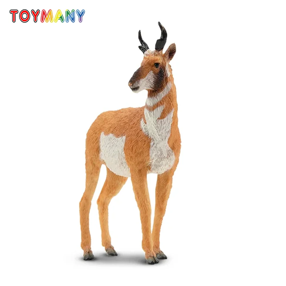 Toymany symulacja Pronghorn dzika przyroda Model zwierzęcia zabawki Mini figurki lalki figurki zabawki prezent dla dzieci dekoracja tortu