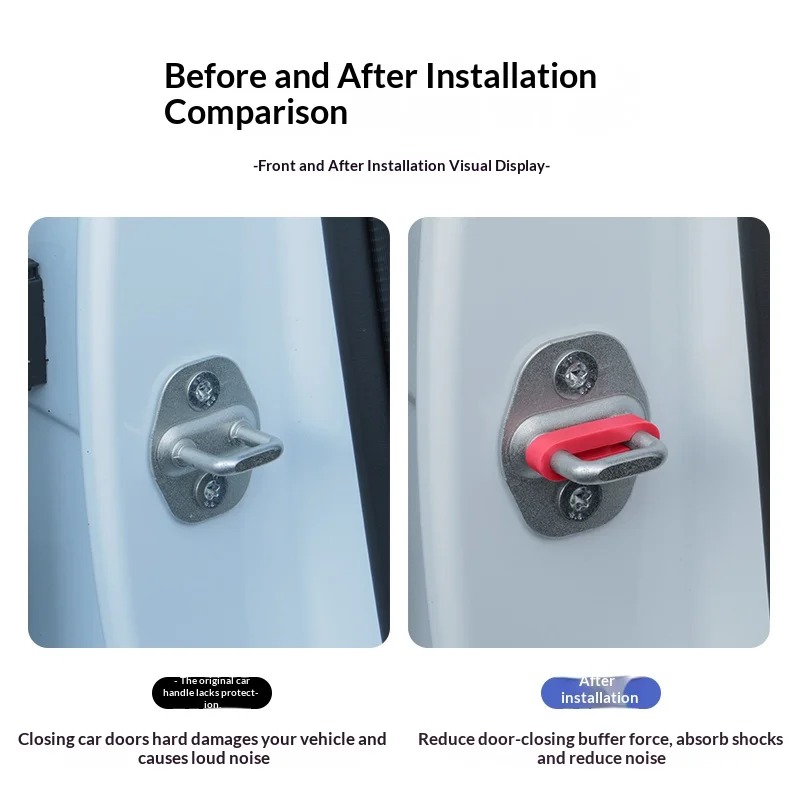 الصوت المثبط قفل الباب العازلة لأودي A1 A2 A3 A4 A5 A6 A7 A8 Q2 Q3 Q5 Q7 Q8 TT S3 قفل عازلة للصوت الصم ختم المميت #6