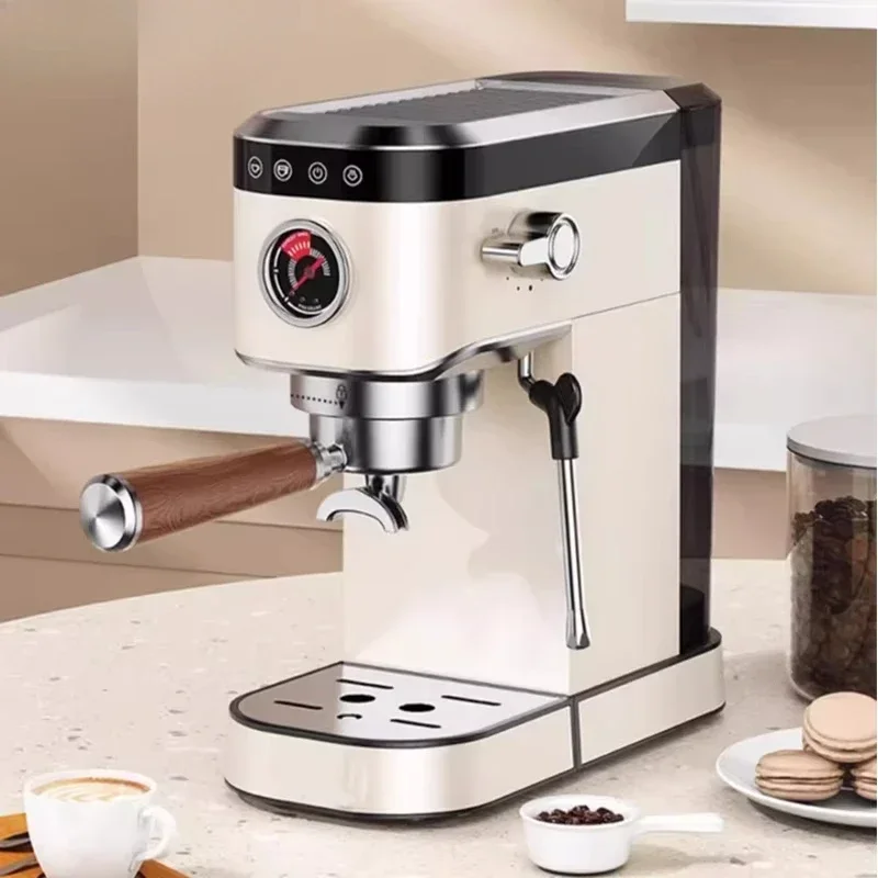 Full Metal Body Italian Style Semi-automatic Coffee Machine Home Retro Espresso High-pressure Extraction Milk Frother Maker