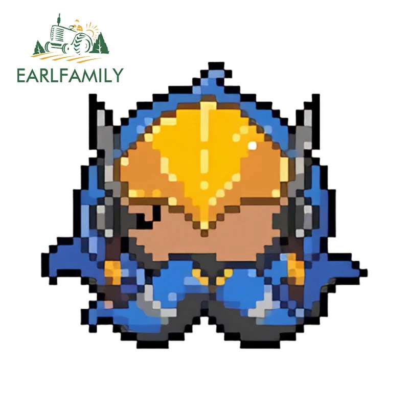 EARLFAMILY 13cm × 11.4cm Overwatch Pharah Car Stickers Charming Pixel Design Cartoon Decals Cute Car Window Door Scratch-Proof