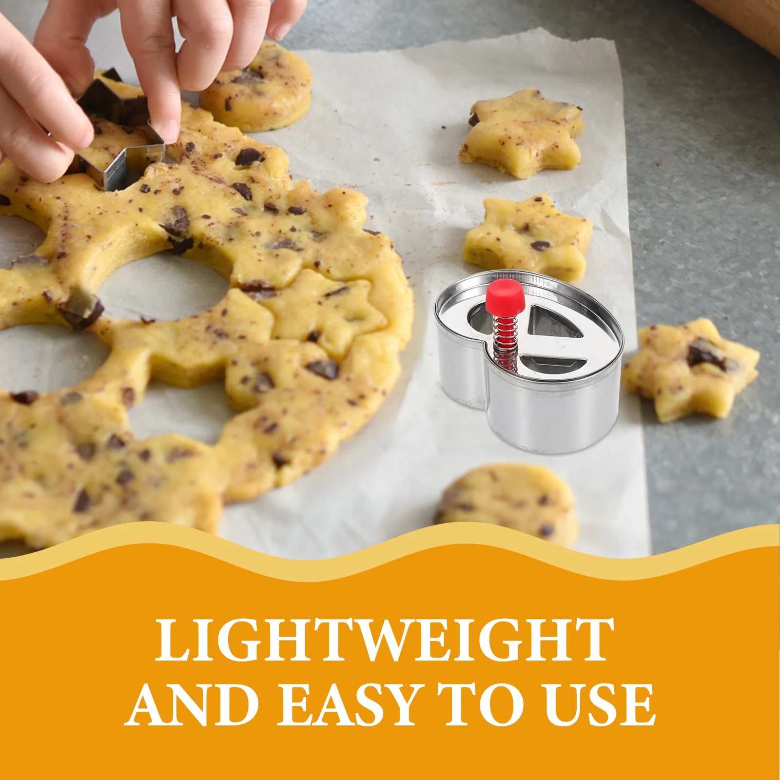 

Reusable Stainless Steel Biscuit Cutter 3-Hole Cookie Mold Press Type Baking Tool for Cookie Baking Supplies Press Pastry Mold