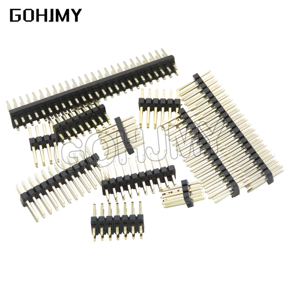 10PCS 1.27mm Double Row Male 2~40P Breakaway PCB Board Pin Header Connector Strip Pinheader 2*3/4/5/6/7/8/10/12/15/20/40p 3-50P